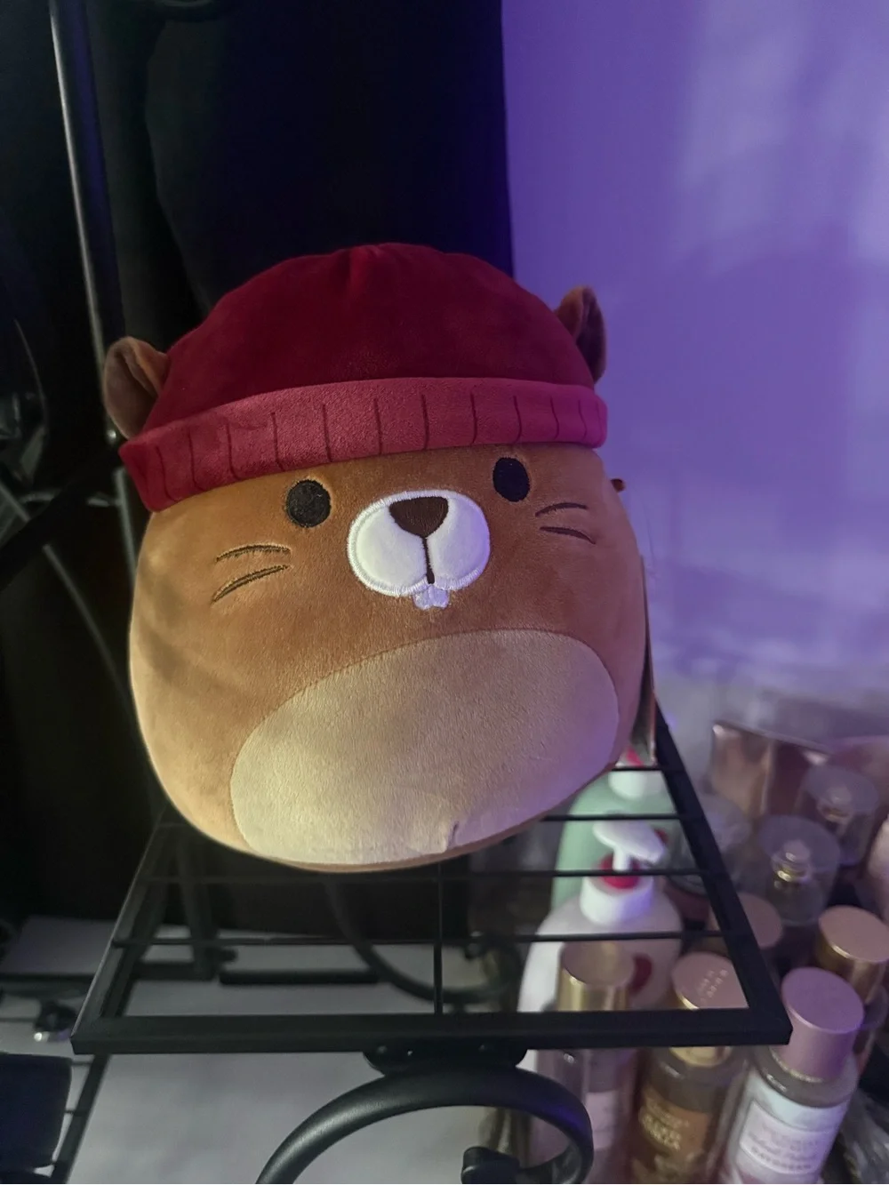 Squishmallows Brown Halloween Beaver with Red Hat